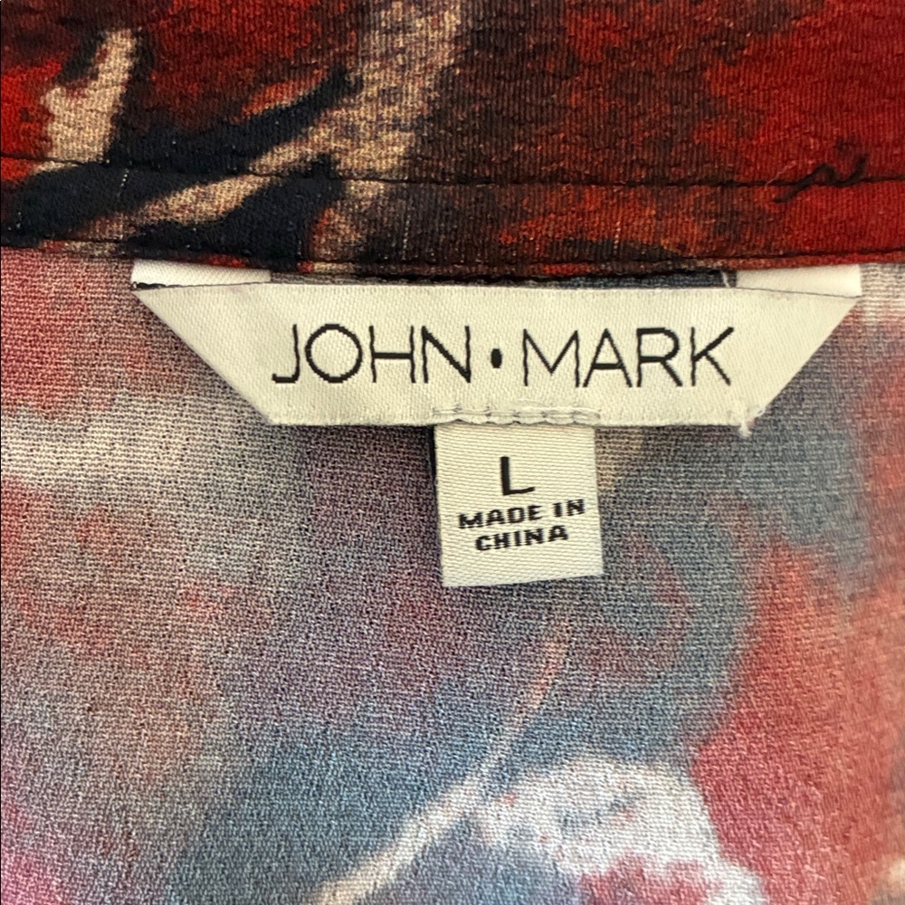 JOHN MARK Size Large Artsy Patchwork Exposed Seam… - image 8